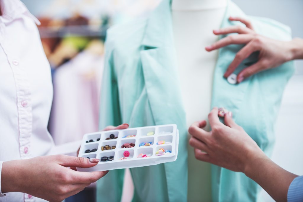 Professional quality control inspection for garment production.