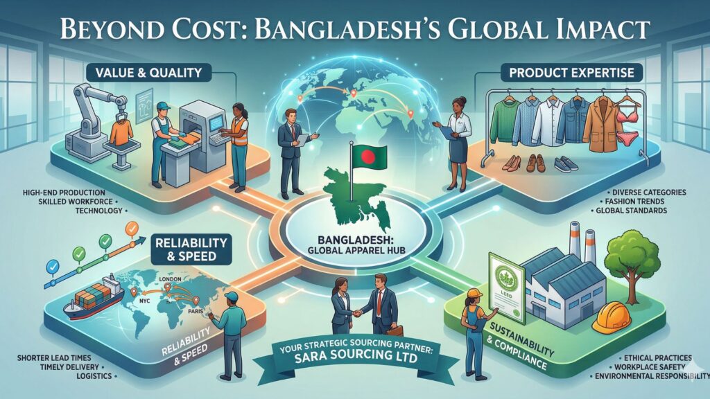 Apparel sourcing Bangladesh factory production with modern equipment and skilled workers
