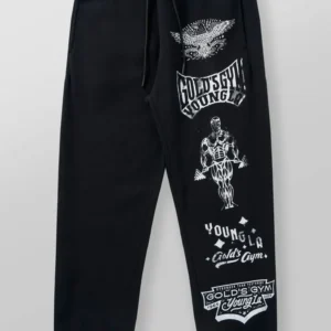 Gold Legacy Graphic Joggers – Black
