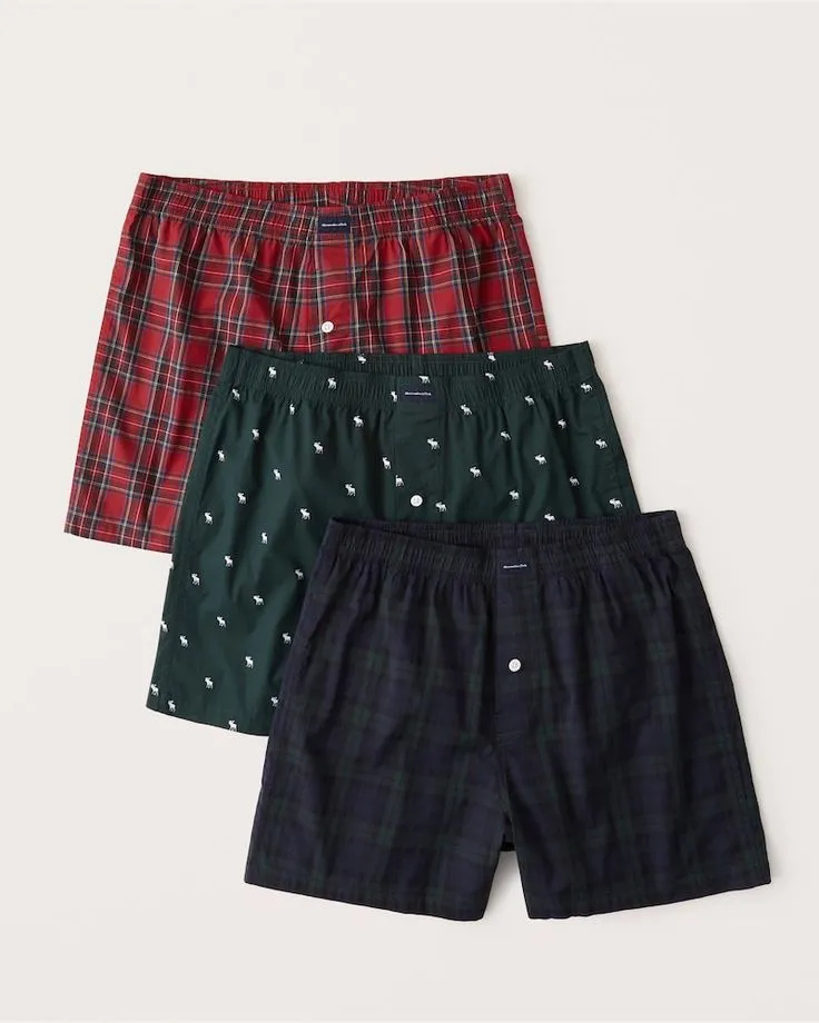 3-Pack Woven Boxers_1_11zon Plaid & Printed Trunks – 3 Pack