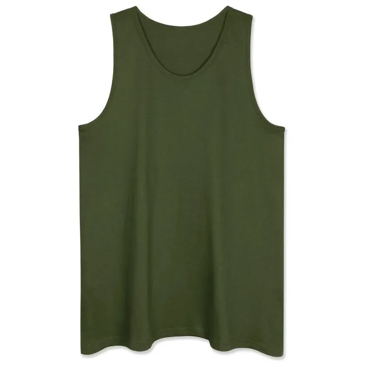 Allsense Shirts _ Men's Premium Basic Jersey Tank Top Military Green _ Color_ Green _ Size_ Various_1_11zon Essential Cotton Tank Top – Military Green