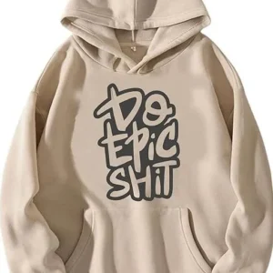 Do Epic Graphic Hoodie – Beige