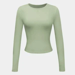 Women’s Sage Green Fitted Long Sleeve Tee