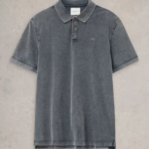 Vintage Grey Washed Polo Shirt