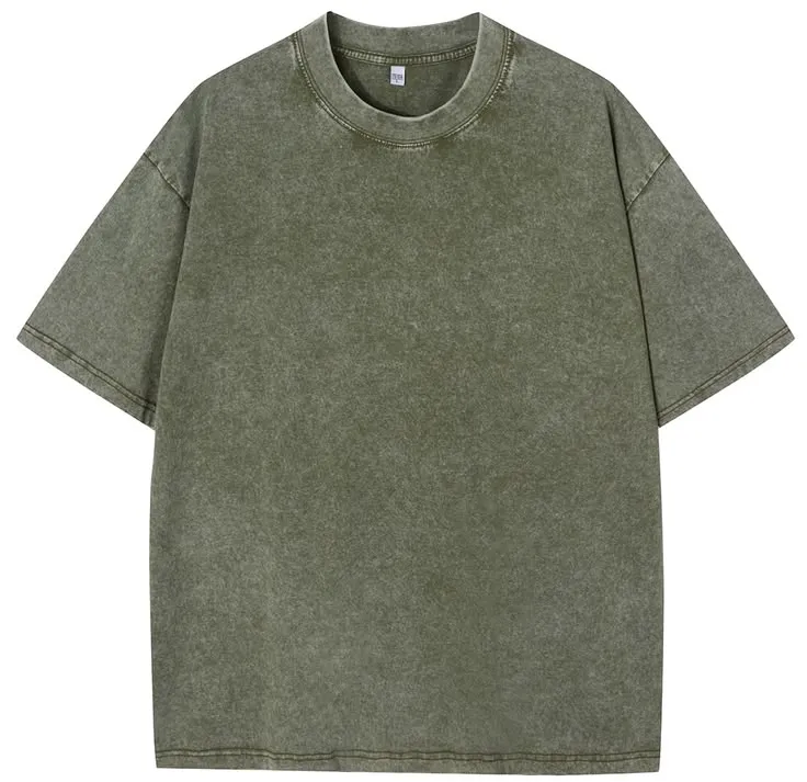 Olive Green Washed Oversized Tee