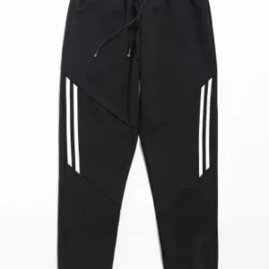 Urban Stripe Joggers – Matte Black