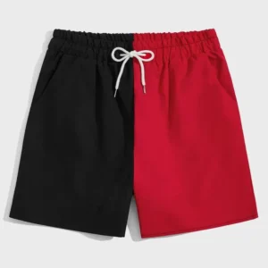 Dual Color Streetwear Shorts – Red & Black