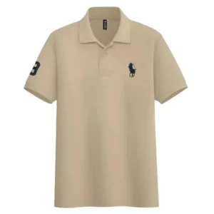 Beige Embroidered Casual Polo