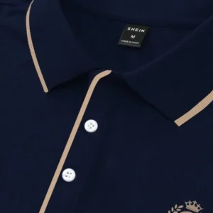 Navy Trim Detail Polo Shirt