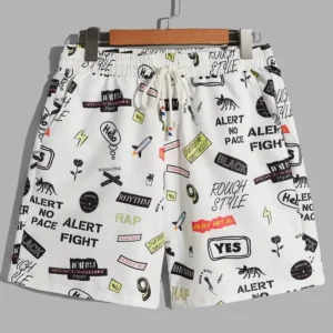 Allover Graphic Print Casual Shorts