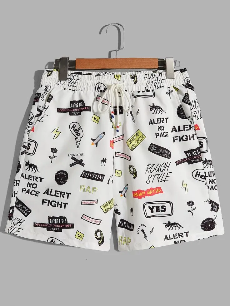 Men Allover Print Drawstring Waist Shorts_4_11zon Allover Graphic Print Casual Shorts