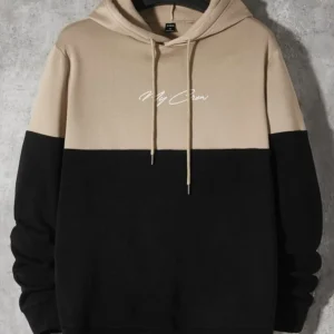 Classic Two Tone Hoodie – Beige & Black