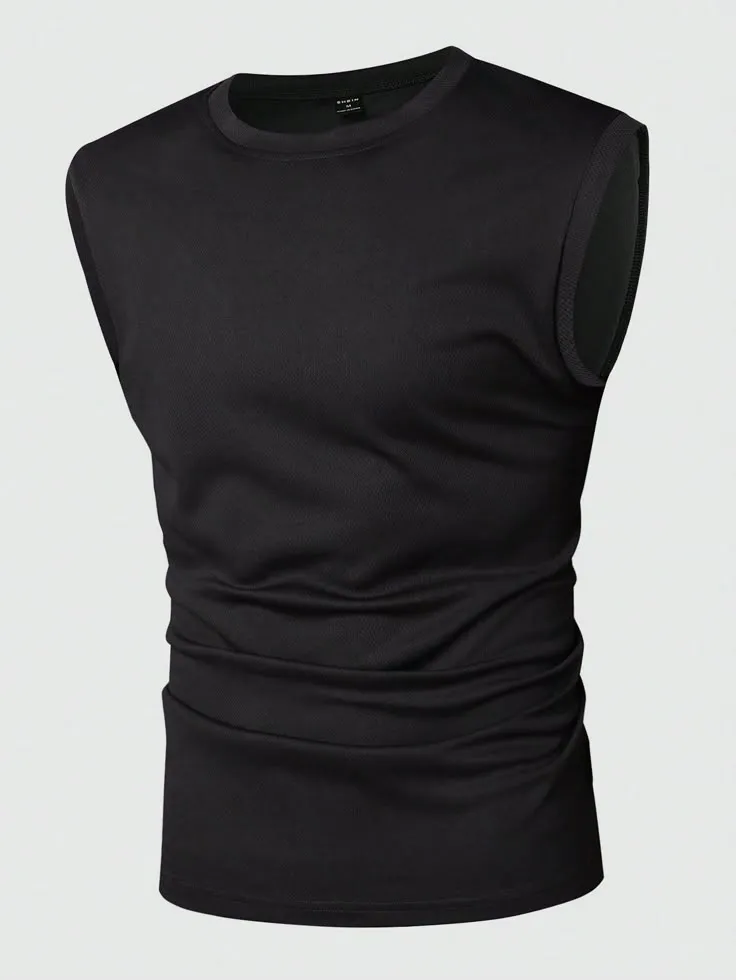 Men Solid Tank Top_5_11zon Performance Muscle Tank – Black