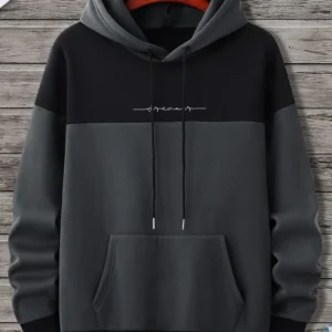Dreamer Contrast Hoodie – Charcoal & Black