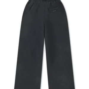 Minimal Wide Leg Sweatpants – Deep Black
