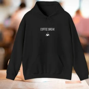 Coffee Break Graphic Hoodie – Black