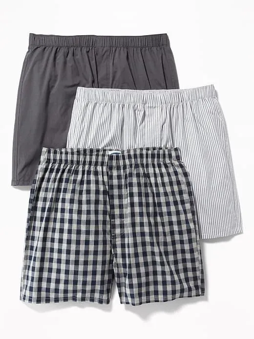 Patterned Poplin Boxer Shorts 3-Pack for Men -- 3_75-inch inseam _ Old Navy_8_11zon Essential Cotton Trunks – 3 Pack