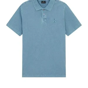 Sky Blue Acid Wash Polo Shirt
