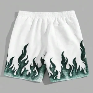 Flame Print Summer Shorts