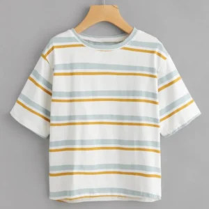 Women’s Pastel Stripe Relaxed T-Shirt