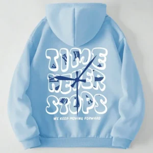 Time Never Stops Hoodie – Sky Blue
