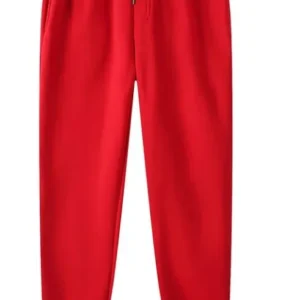 Streetwear Fleece Joggers – Bold Red