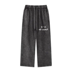 Vintage Washed Arabic Sweatpants – Charcoal Black