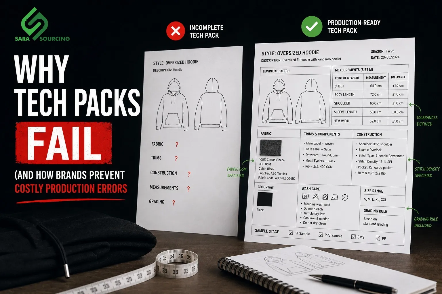 Tech Pack for Clothing Manufacturing: Why They Fail and How to Prevent Costly Errors