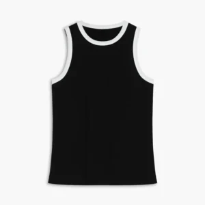 Contrast Trim Tank Top – Black & White