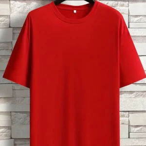 Classic Solid Red Crew Neck T-Shirt