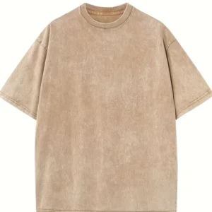 Sand Beige Washed Casual T-Shirt