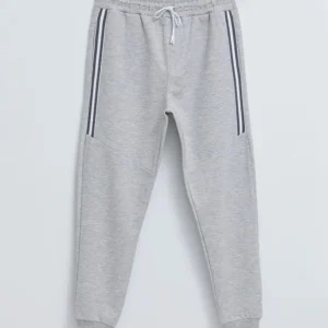 Essential Stripe Joggers – Light Grey