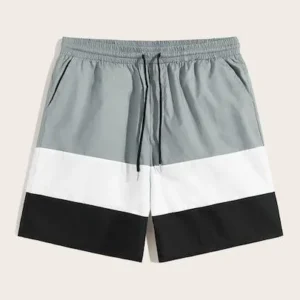 Minimal Grey Colorblock Shorts