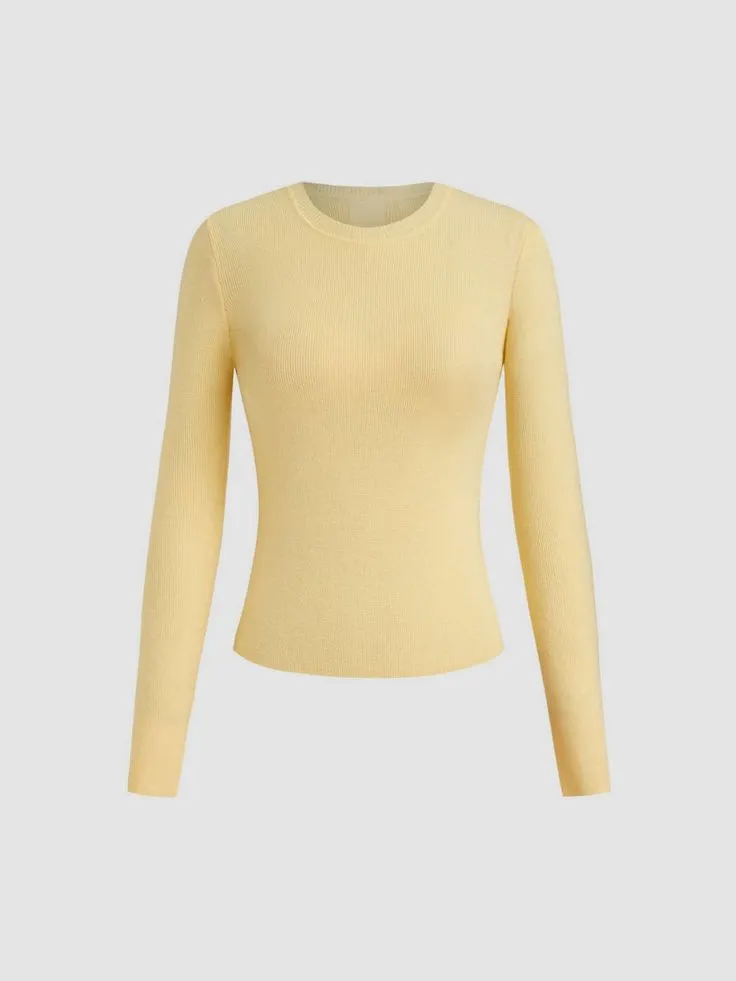download (4)_4_11zon Women’s Ribbed Pastel Yellow Long Sleeve Top