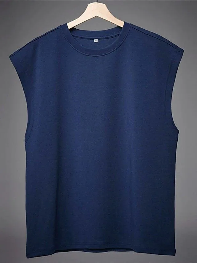download_3_11zon Oversized Sleeveless Tee – Navy Blue