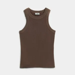 Premium Ribbed Tank Top – Mocha Brown
