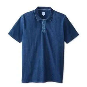 Textured Blue Casual Polo