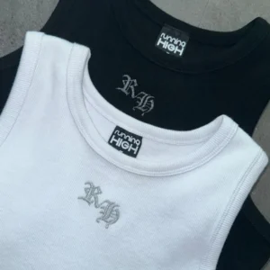 RH Embroidered Ribbed Tank Top