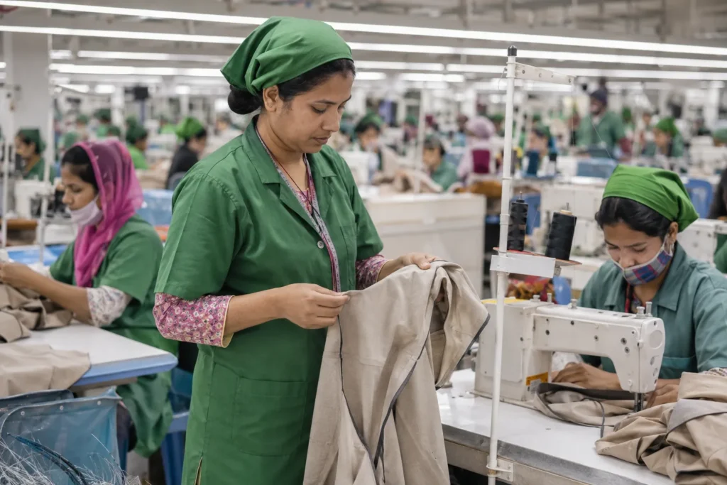 Inline inspection during garment production on the factory floor